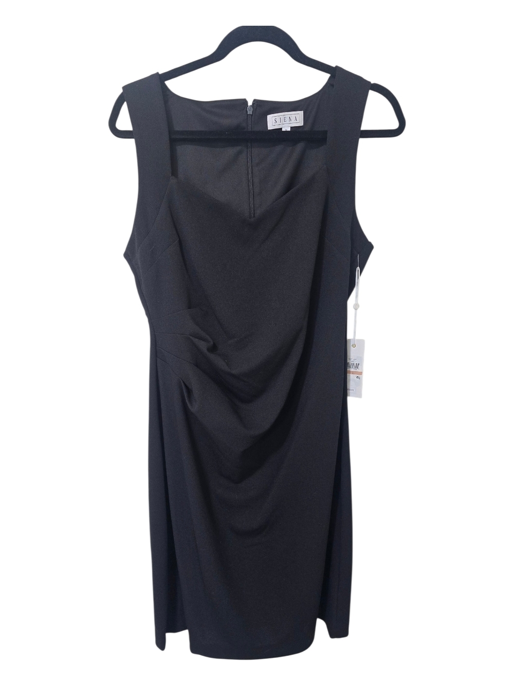 NWT Siena Black Shift Dress LBD Sweetheart Ruched 12 Career Event Party Office